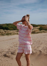 SHORTS IN CANDY PINK STRIPE