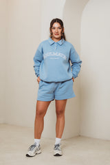 Soulmates collared sweatshirt in blue