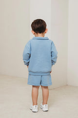 Mini soulmates collared sweatshirt in blue