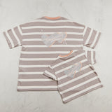 Soulmates stripe t-shirt in taupe