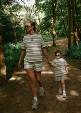 Striped t-shirt in cappuccino