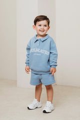 Mini soulmates collared sweatshirt in blue
