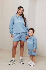 Mini soulmates collared sweatshirt in blue
