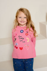 MINI EMMY LUPIN X HAPPY HEARTS LUCKY TOP IN PINK