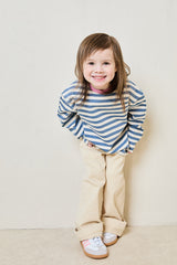 Mini soulmates striped long sleeve top in blue