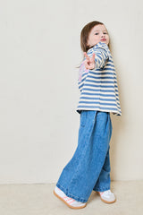 Mini soulmates striped long sleeve top in blue