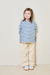 Mini soulmates striped long sleeve top in blue