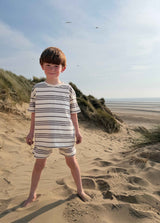 MINI STRIPED T-SHIRT IN CAPPUCCINO