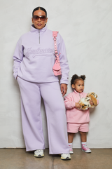 Wide leg joggers in lilac