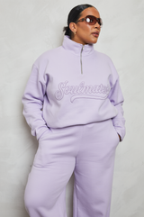 Wide leg joggers in lilac