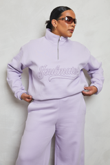 Wide leg joggers in lilac