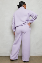 Wide leg joggers in lilac