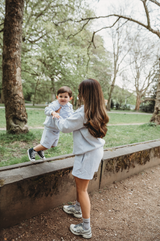 Mini collared sweatshirt in grey marl