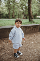 Mini collared sweatshirt in grey marl