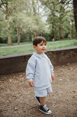 Mini collared sweatshirt in grey marl