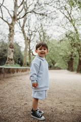 Mini collared sweatshirt in grey marl