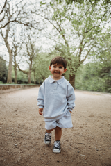 Mini collared sweatshirt in grey marl