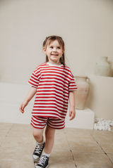 Mini  t-shirt in red stripe
