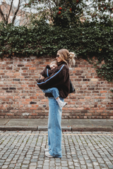 TEDDY FLEECE ZIP JACKET IN DARK CHOCOLATE