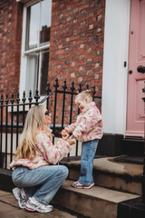 MINI TEDDY FLEECE ZIP JACKET IN PINK ICONS