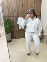 STRAIGHT LEG JOGGERS IN GREY MARL