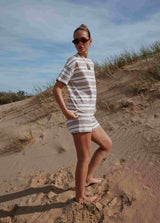 SHORTS IN CAPPUCCINO STRIPE