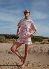 SHORTS IN CANDY PINK STRIPE