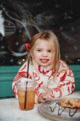 MINI TEDDY FLEECE ZIP JACKET IN RED