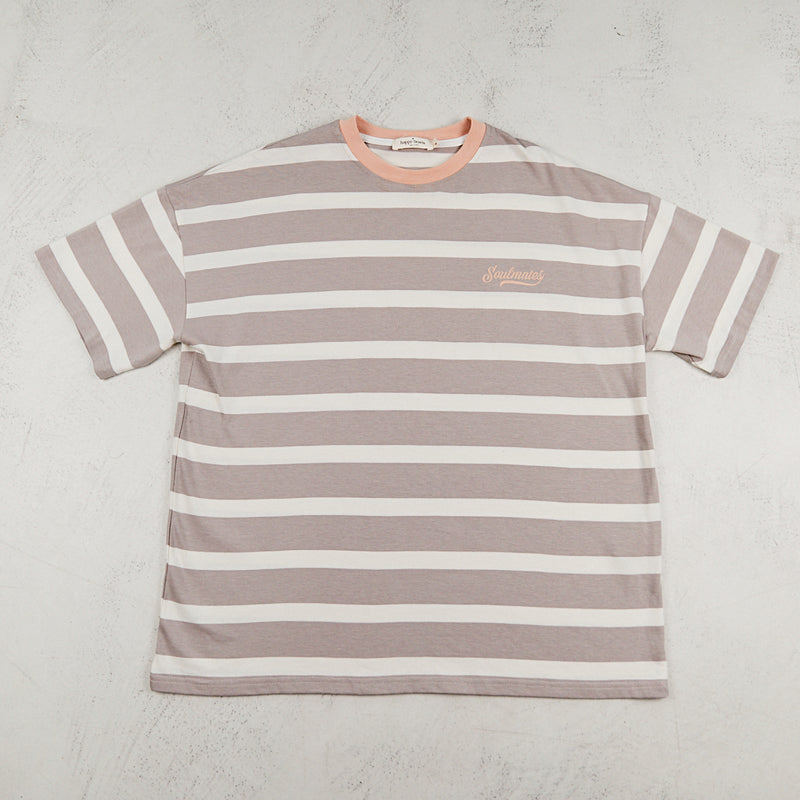 Soulmates stripe t-shirt in taupe