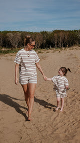 SHORTS IN CAPPUCCINO STRIPE