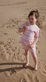 MINI STRIPED T-SHIRT IN CANDY PINK