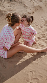 MINI STRIPED T-SHIRT IN CANDY PINK