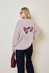 Soulmates striped long sleeve top in mocha