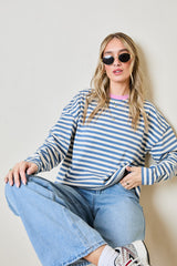 Soulmates striped long sleeve top in blue