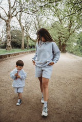 Mini collared sweatshirt in grey marl