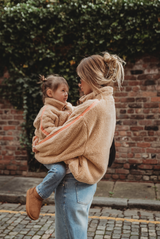 MINI TEDDY FLEECE ZIP JACKET IN SAND