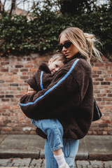 TEDDY FLEECE ZIP JACKET IN DARK CHOCOLATE