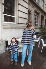 Jersey stripe rugby long sleeve polo shirt