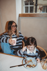 Mini jersey stripe rugby long sleeve polo shirt