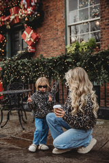 MINI TEDDY FLEECE ZIP JACKET IN LEOPARD