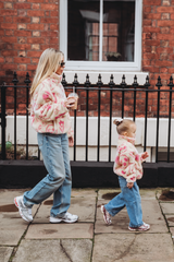 MINI TEDDY FLEECE ZIP JACKET IN PINK ICONS