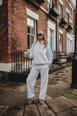 STRAIGHT LEG JOGGERS IN GREY MARL