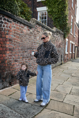 MINI TEDDY FLEECE ZIP JACKET IN LEOPARD
