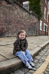 MINI TEDDY FLEECE ZIP JACKET IN LEOPARD