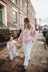 MINI TEDDY FLEECE ZIP JACKET IN PINK ICONS