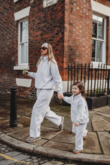 STRAIGHT LEG JOGGERS IN GREY MARL