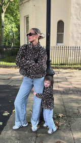TEDDY FLEECE ZIP JACKET IN LEOPARD PRE ORDER